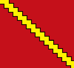 Arms Image: Gules, a bend indented or